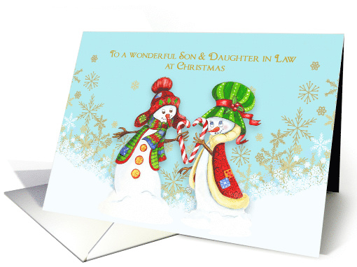 Son & Daughter in Law - Loving Snow Couple - Gold... (1497732)