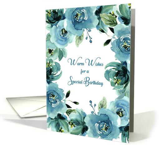 Blue Floral Frame - Birthday card (1498528)