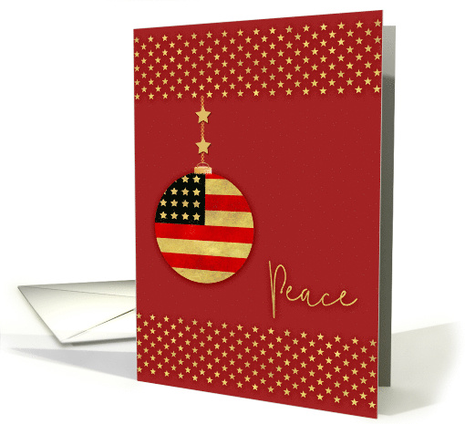 Peace at Christmas - Flag Ornament and Gold Stars card (1498932)