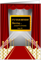 Customized Red Carpet Birthday card