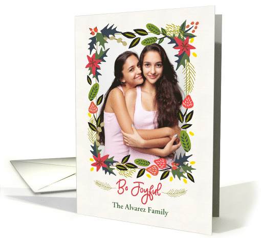 Joyful Holiday Floral Photo card (1499426)