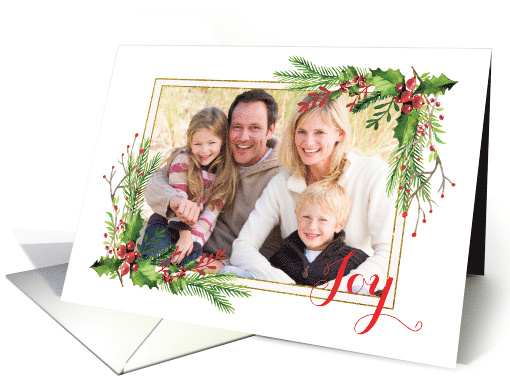 Holiday Joy with Evergreens Photo card (1501084)