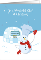 Christmas For Chef - Snowman - Winter Scene with Igloo card