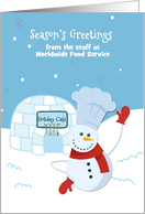 Customize - Christmas Snowman Chef - Culinary card