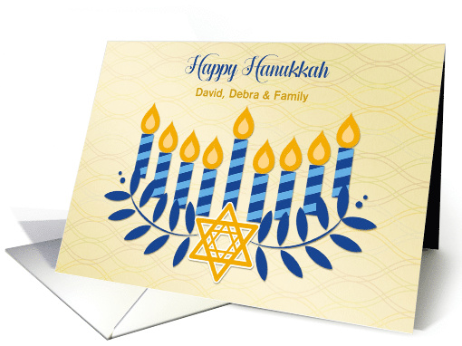Customize - Hanukkah Menorah with Gold Star card (1503224)