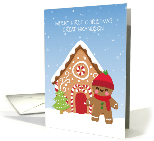 Great Grandson First Christmas - Gingerbread Boy card (1504296)