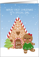 Special Girl’s First Christmas - Gingerbread Girl card