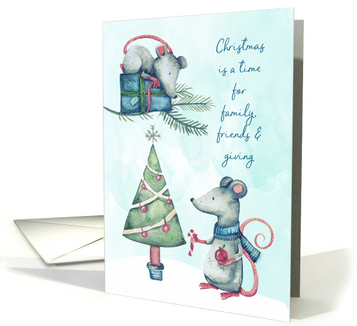 Sweet Christmas Mice with Tree and Gift card (1504420)