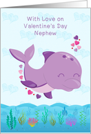 For Nephew - Purple Dolphin Valentine card