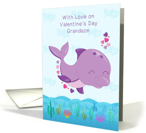 For Grandson - Purple Dolphin Valentine card (1508438)