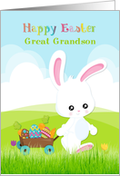 For Great Grandson - Easter Bunny with Wagon card