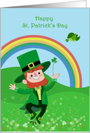 St. Patrick’s Day Happy Leprechaun with Rainbow card