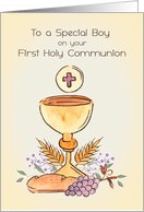 For Boy First Holy Communion Chalice card