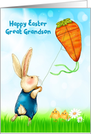 Easter for Great Grandson Rabbit Flying Carrot Kite card