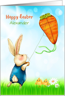 Customize Front for Easter, Rabbit Flying Carrot Kite card