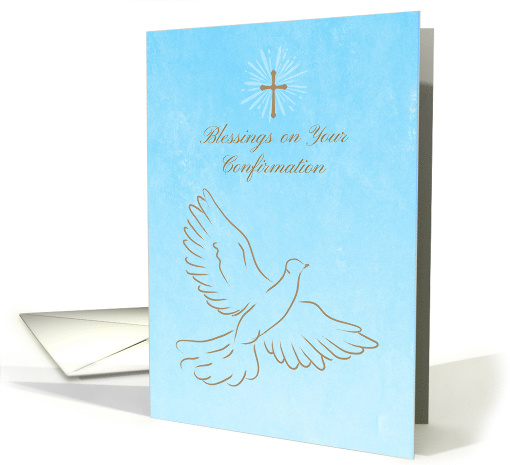Congratulatons Confirmation Dove with Cross on Blue card (1517874)