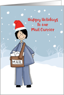 For Female Mail Carrier Happy Holidays card