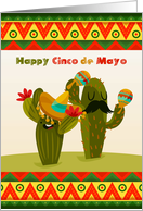 Cinco de Mayo Festive Cactus Couple card
