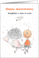 Daughter & Son in Law Wedding Anniversary Sweet Couple card