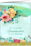 Grandmother Birthday Elegant Watercolor Floral card