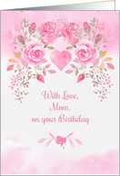 Mom Birthday Wishes Pink Roses card