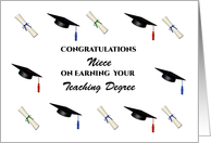 Congratulations Niece Teaching Degree Graduation card