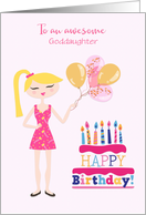 Customize Relationship Birthday for Young Adult Woman with Cake card