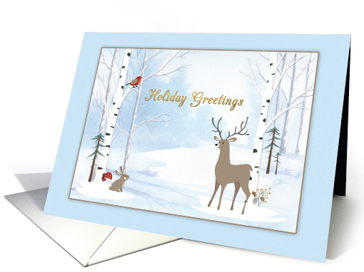 Winter Woodland Animals Holiday Greeting card (1532424)