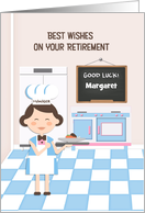 Customize Retirement Congratulations School Cafeteria Manager Female card