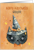 For Godson Halloween Black Cat card