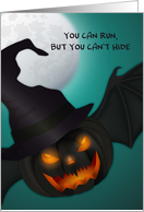 Halloween with Scary Pumpkin Bat card