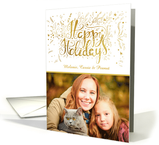 Golden Happy Holidays Photo card (1538154)