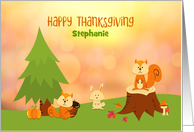 Customize Thanksgiving Woodland Animals card