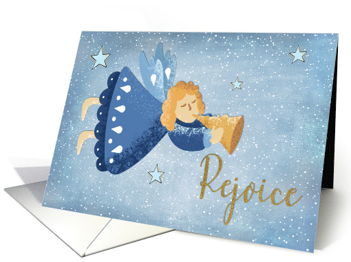 Christmas Angel with Horn Rejoice card (1547606)