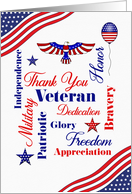 Veteran Thank You Patriotic Word Cloud card