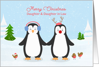 For Daughter & Daughter in Law Christmas Penguins card