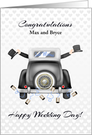 Customize Gay Men, Just Married Congratulations card