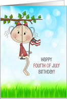 For Girl Fourth of July Birthday card