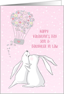 Valentine For Son & Daughter in Law with Rabbits and Hearts card