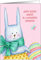 For Daughter Easter Bunny with Decorated Egg card