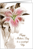 For Wife Mother’s Day Pink Stargazer Lily card