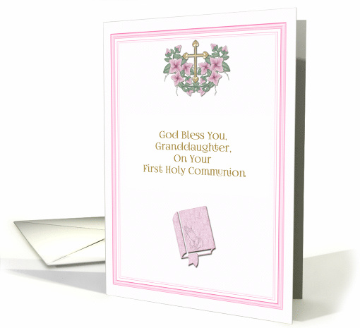 For Granddaughter Communion Blessing Pink card (1565256)