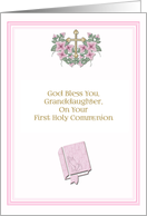 For Granddaughter Communion Blessing Pink card