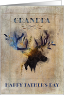 For Grandpa on Father’s Day Rustic Watercolor Deer card