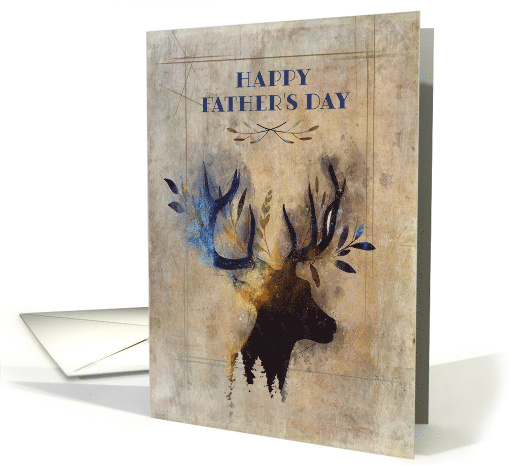 Father's Day Rustic Watercolor Deer card (1568290)