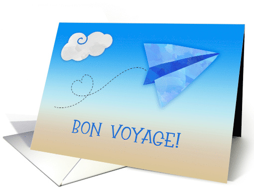 Bon Voyage Blue Paper Airplane card (1571514)