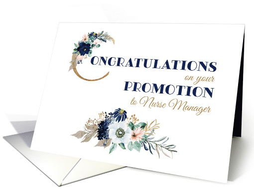 Promotion to Nurse Manager Congratulations with Flowers card (1573354)