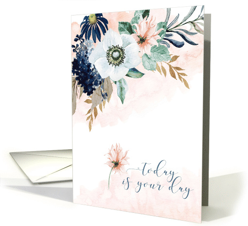 Happy Birthday with Watercolor Floral card (1577902)