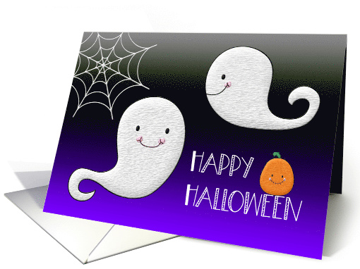Ghostly Halloween with Pumpkin card (1581982)