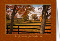 Thanksgiving Horse Farm in Autumn card